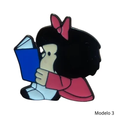 Pin Mafalda Metal 3 Lee Libro