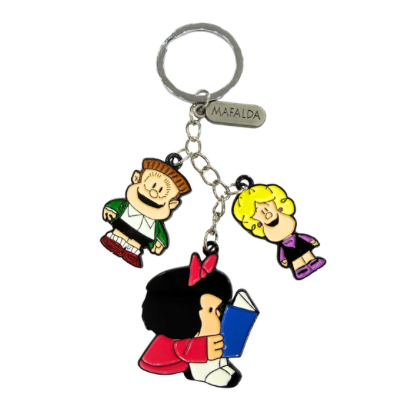 Llavero Mafalda Metal Familia Lee Libro