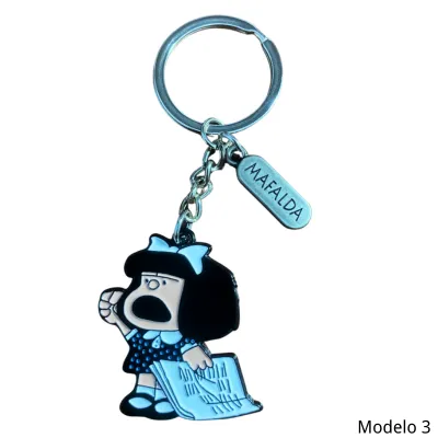 Llavero Mafalda Metal 3 Lleva Libro + Nombre